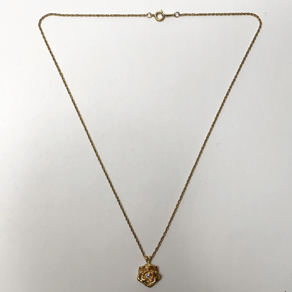 Vintage Flower Gem Necklace